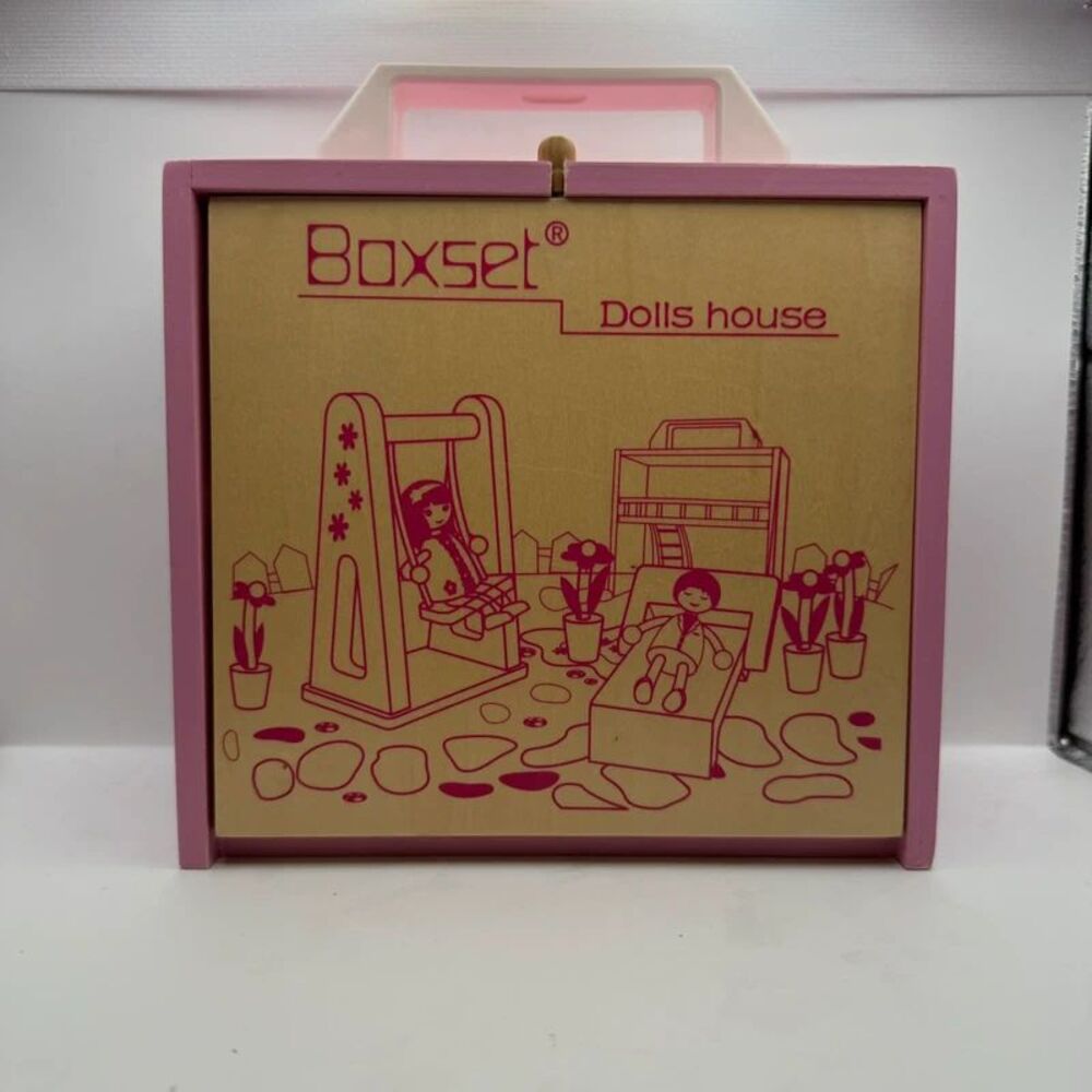 Diggin Boxset Portable Wooden Dollhouse Playset - Not Complete